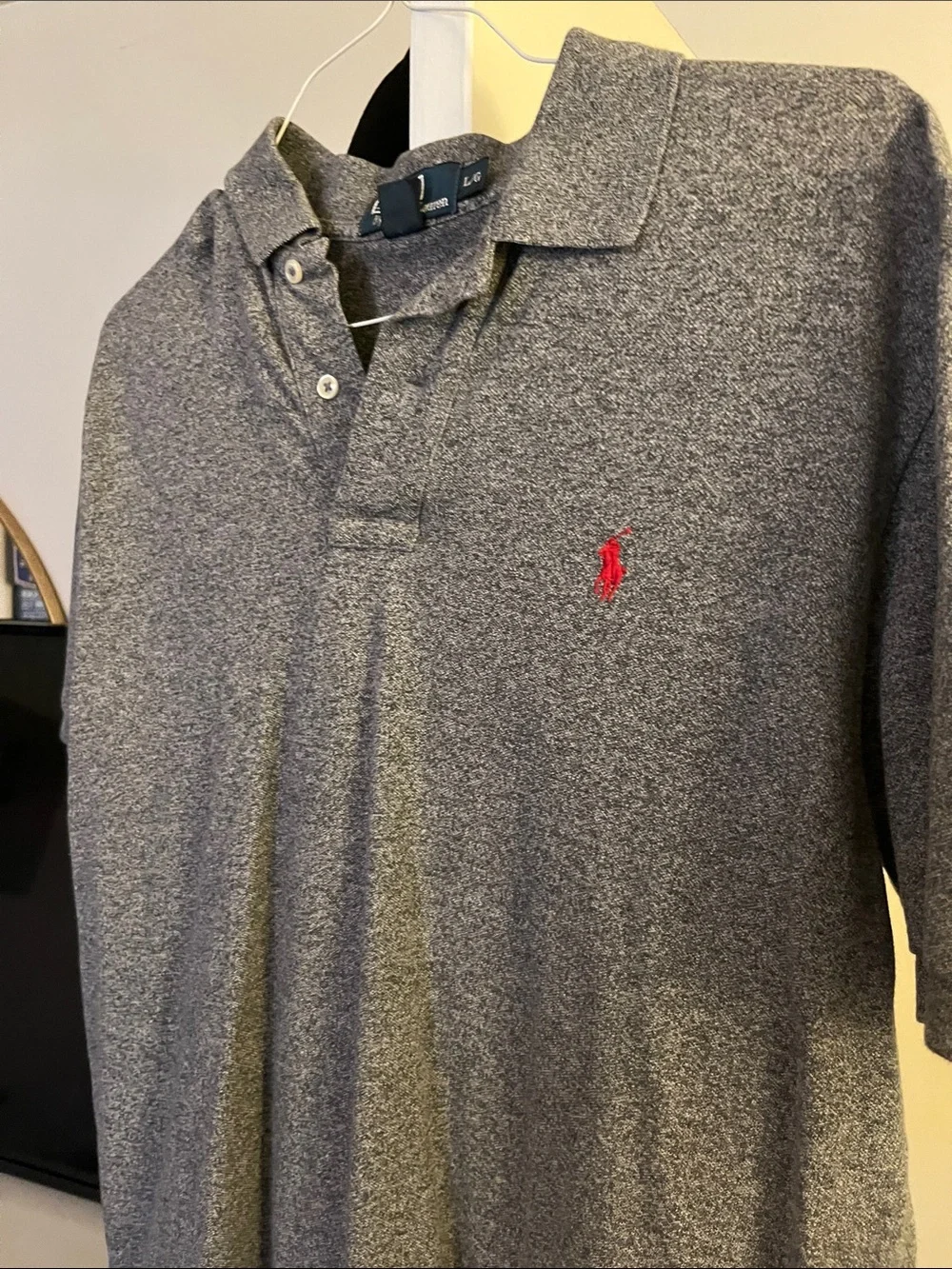 Ralph Lauren Men’s Heather Gray Polo with Red Pony